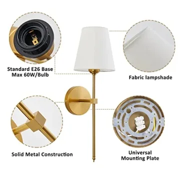 KUAUGST Retro Wall Sconces Set of 2 - Stylish Lighting