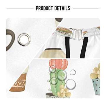 Blueangle Fresh Succulent Cactus Salon Barber Cape for Men and Women Hairdressing, Waterproof Adjustable Snap Closure Apron Hair Cutting Capes for Home Use, 55x65 Inch