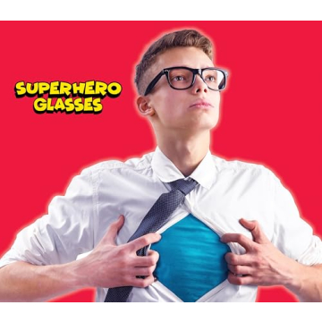 Kangaroo Black Fake Glasses for Superhero Costumes