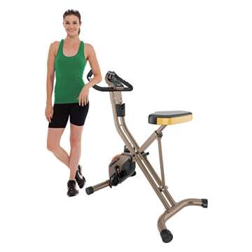 Exerpeutic Gold Heavy Duty Foldable Exercise Bike with 400 lbs Weight Capacity