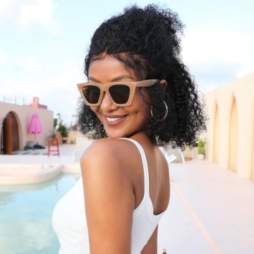 Trendy Oversized Cat Eye Sunglasses Women UV402 Protection