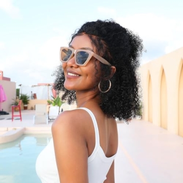 Trendy Oversized Cat Eye Sunglasses Women UV402 Protection