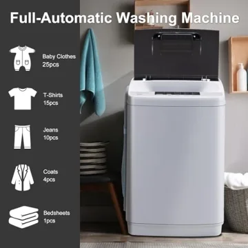 Portable Washing Machine with 10 Programs & LED Display
