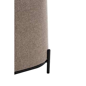 Wovenbyrd Modern Square Ottoman Footstool with Metal Base Legs, 17-Inch by 17-Inch, Light Brown Fabric