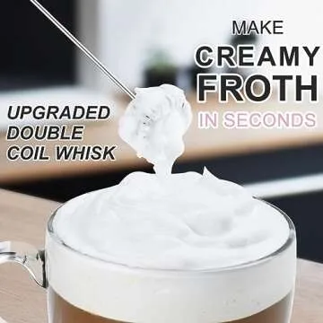 Double Whisk Milk Frother, Handheld Electric Blender stick, Drink Mixer with Food Grade Stainless Steel Stirrer, Battery Operated Foam Maker for Coffee, Cappuccino, Matcha,Hot Chocolate Latte, in Pink