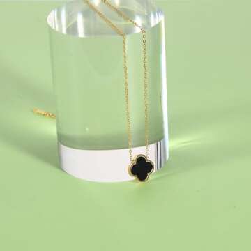 BEAIG Elegant Four Leaf Clover Necklace for Lucky Charm