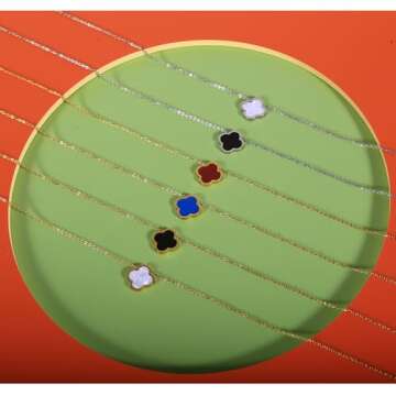 BEAIG Elegant Four Leaf Clover Necklace for Lucky Charm