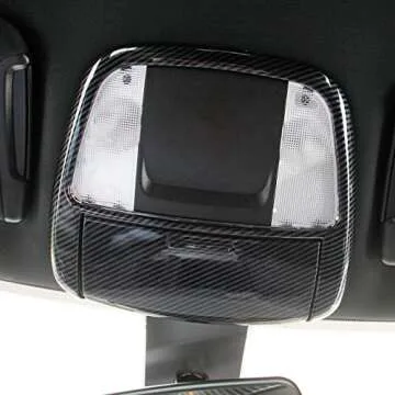 Crosselec Carbon Fiber Roof Reading Light Lamp Cover Trim Kit For Dodge Charger & Chrysler 300