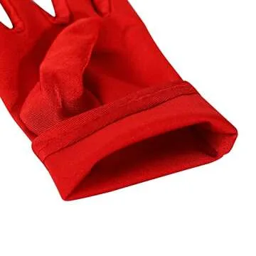 Elegant Red Satin Stretch Gloves for Weddings and Parties