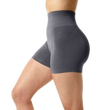 Unthewe Workout Butt Lifting Shorts for Women High Waisted Seamless Gym Yoga Booty Shorts(U526-Scrunch Dark Grey-S)