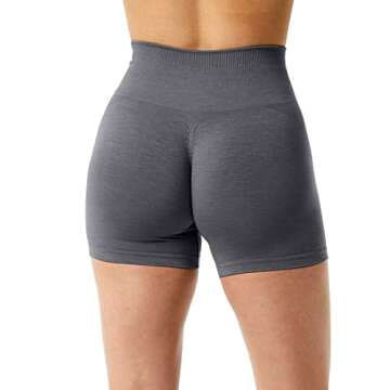 Unthewe Workout Butt Lifting Shorts for Women High Waisted Seamless Gym Yoga Booty Shorts(U526-Scrunch Dark Grey-S)