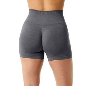 Unthewe Workout Butt Lifting Shorts for Women High Waisted Seamless Gym Yoga Booty Shorts(U526-Scrunch Dark Grey-S)