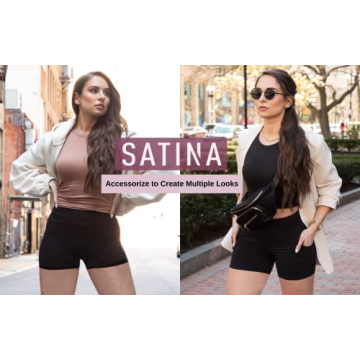 SATINA Biker Shorts - Soft, High Waist with Pockets
