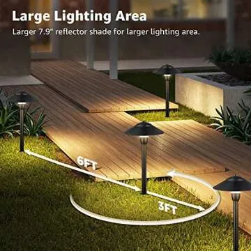 SUNVIE LED Landscape Lights Low Voltage Pathway Lights 3W 12-24V Landscape Lighting Aluminum Landscape Path Lights 3000K Waterproof Landscaping Lights for Garden Walkway Yard ETL Listed Cord, 8 Pack