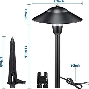 SUNVIE LED Landscape Lights Low Voltage Pathway Lights 3W 12-24V Landscape Lighting Aluminum Landscape Path Lights 3000K Waterproof Landscaping Lights for Garden Walkway Yard ETL Listed Cord, 8 Pack