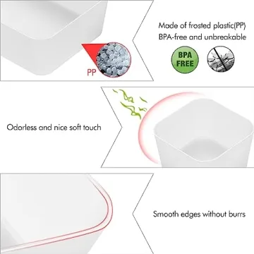 Poeland 5 Pcs Drawer Organizer Tray Storage Box for Bedroom Nightstand Drawer Dresser Bathroom Kitchen Drawer, Frosted