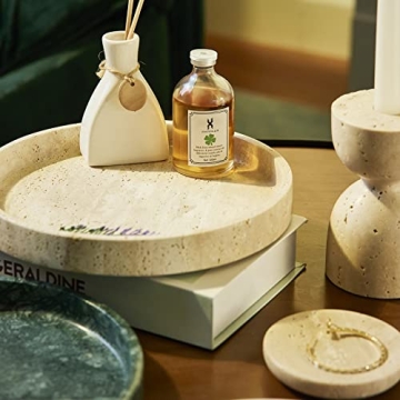 Elegant Travertine Marble Vanity Tray for Chic Decor