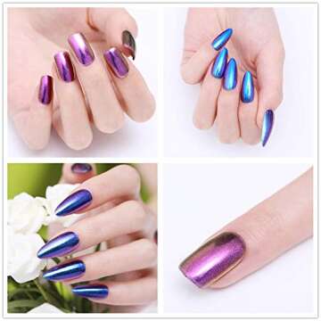 Born Pretty 8 Box Shinning Mirror Nail Glitter Powder Gorgeous Nail Art Chrome Pigment Glitters 8 Colors