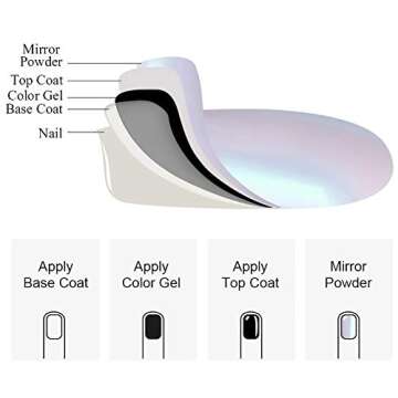 Born Pretty 8 Box Shinning Mirror Nail Glitter Powder Gorgeous Nail Art Chrome Pigment Glitters 8 Colors