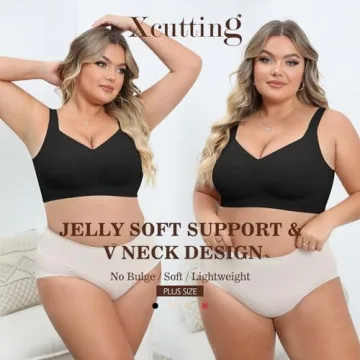 Xcutting Women's Bras T-Shirt Bra Wirefree Bras for Women Full Coverage No Underwire Everyday Bras Comfortable Bras for Sagging Breasts(Black,Medium)