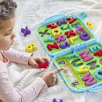 Peppa Pig Peppa’s Alphabet Case, ABC Learning Toys, Puzzle Preschool Games for Classroom, Back to School Gifts for Kids, Ages 3+