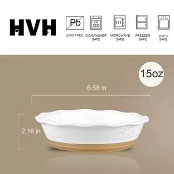 HVH Set of 6 Ceramic Pot Pie Pans for Mini Baking