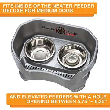 Neater Pet Brands Stainless Steel Slow Feed Bowl for Dogs or Cats - Fits in Neater Feeders and Other Raised Feeders (1 Cup)