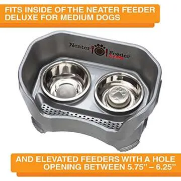 Neater Pet Brands Stainless Steel Slow Feed Bowl for Dogs or Cats - Fits in Neater Feeders and Other Raised Feeders (1 Cup)