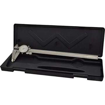 T0030 0" to 12" Range White Face 12"/.1"rev Black Face 0.001" Graduation, 0.1" per Revolution, Dial Caliper