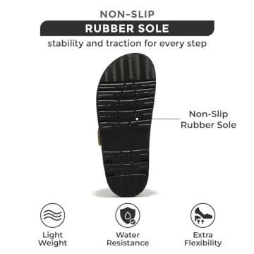 Project Cloud 100% Genuine Leather Slides for Women Platform Sandals Women Comfortable Summer Sandals Memory foam Insole Womens Slides with Straps - Casual Wear Womens Sandals (Sharl, Beige, 9)