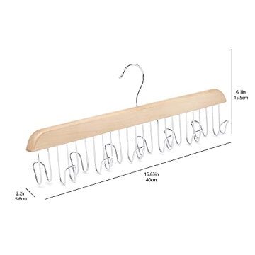 Amazon Basics Wooden Belt Hanger - Natural 2-Pack