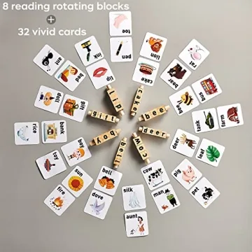 bc babycare Wooden Reading Blocks for Spelling & Learning Fun