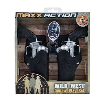 Maxx Action Wild West Outlaw Play Set – 5 Piece Western Toy for Kids | Cowboy Sheriff Cap Blaster ...
