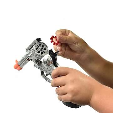Maxx Action Wild West Outlaw Play Set – 5 Piece Western Toy for Kids | Cowboy Sheriff Cap Blaster with Holster and Adjustable Belt | Ring Caps Sold Separately