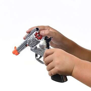 Maxx Action Wild West Outlaw Play Set – 5 Piece Western Toy for Kids | Cowboy Sheriff Cap Blaster with Holster and Adjustable Belt | Ring Caps Sold Separately