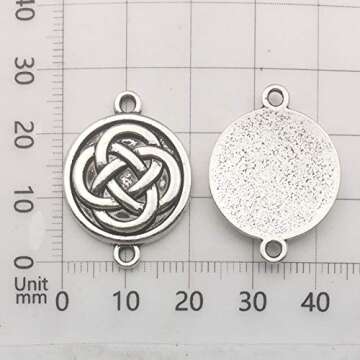 100g (About 50pcs) Craft Supplies Antique Silver Celtic Knot Flower of Life Connector Charms Pendants for Crafting, Jewelry Findings Making Accessory for DIY Necklace Bracelet (M155)