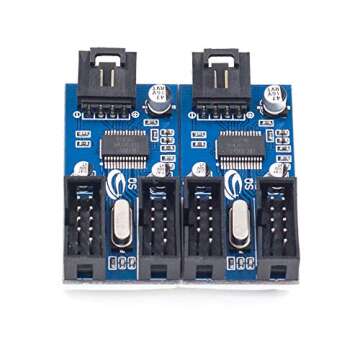 RGEEK 9pin USB Header Male 1 to 4 Female Extension Cable Card Motherboard 9-Pin USB HUB USB 2.0 9 pi...