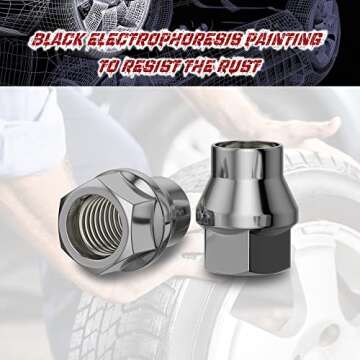 Richeer 24PCS Chrome Aftermarket Lug Nuts for Tacoma