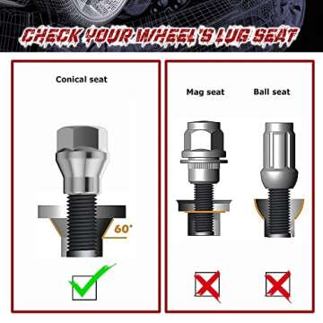 Richeer 24PCS Chrome Aftermarket Lug Nuts for Tacoma