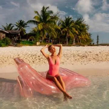 Luxury Clear Pale Pink Chaise Lounger Pool Float for Adults