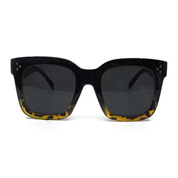 O2 Eyewear 7222 Premium Oversize XXL Women Men Mirror Havana Tilda Shadow Style Fashion Sunglasses (...