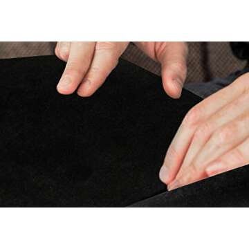 Black Self Adhesive Velvet Fabric Sticky Felt Sheets for Art & Crafts, Jewelry Box, Drawer Liners- 2PCS x (17.3" x 39.3")