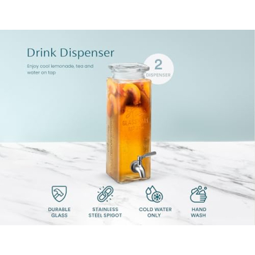 Kook 80 oz Glass Drink Dispenser for Every Occasion