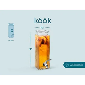 Kook 80 oz Glass Drink Dispenser for Every Occasion