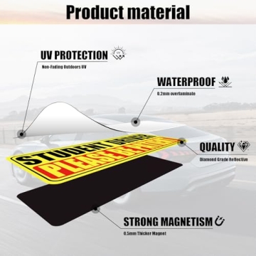 SINGARO Student Driver Magnets Set - Enhancing Road Safety for Learners