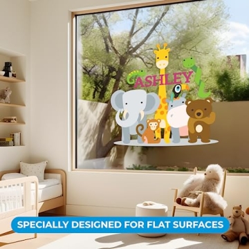 Personalized Jungle Animals Wall Decal for Nursery Decoration