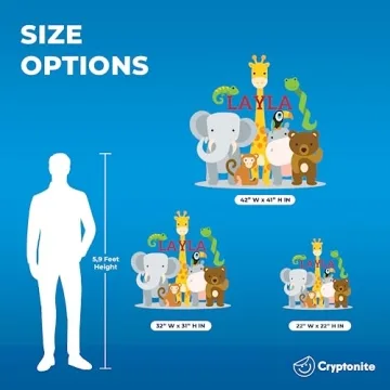 Personalized Jungle Animals Wall Decal for Nursery Decoration