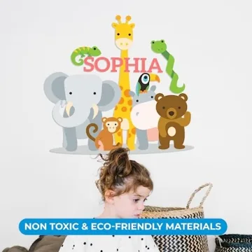 Personalized Jungle Animals Wall Decal for Nursery Decoration