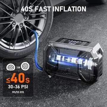 Pumptiva Tire Inflator - Portable Air Compressor with LED Display