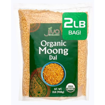 Jiva Organic Yellow Moong Dal 2 Pound Pack - Healthy & Flavorful
